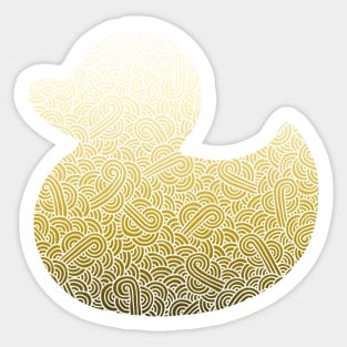 Ombre yellow and white swirls doodles duck toy Sticker